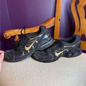 Nike Black and Gold Air Sneakers